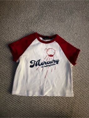 Mercury Graphic Raglan Tee - White with Red Sleeves